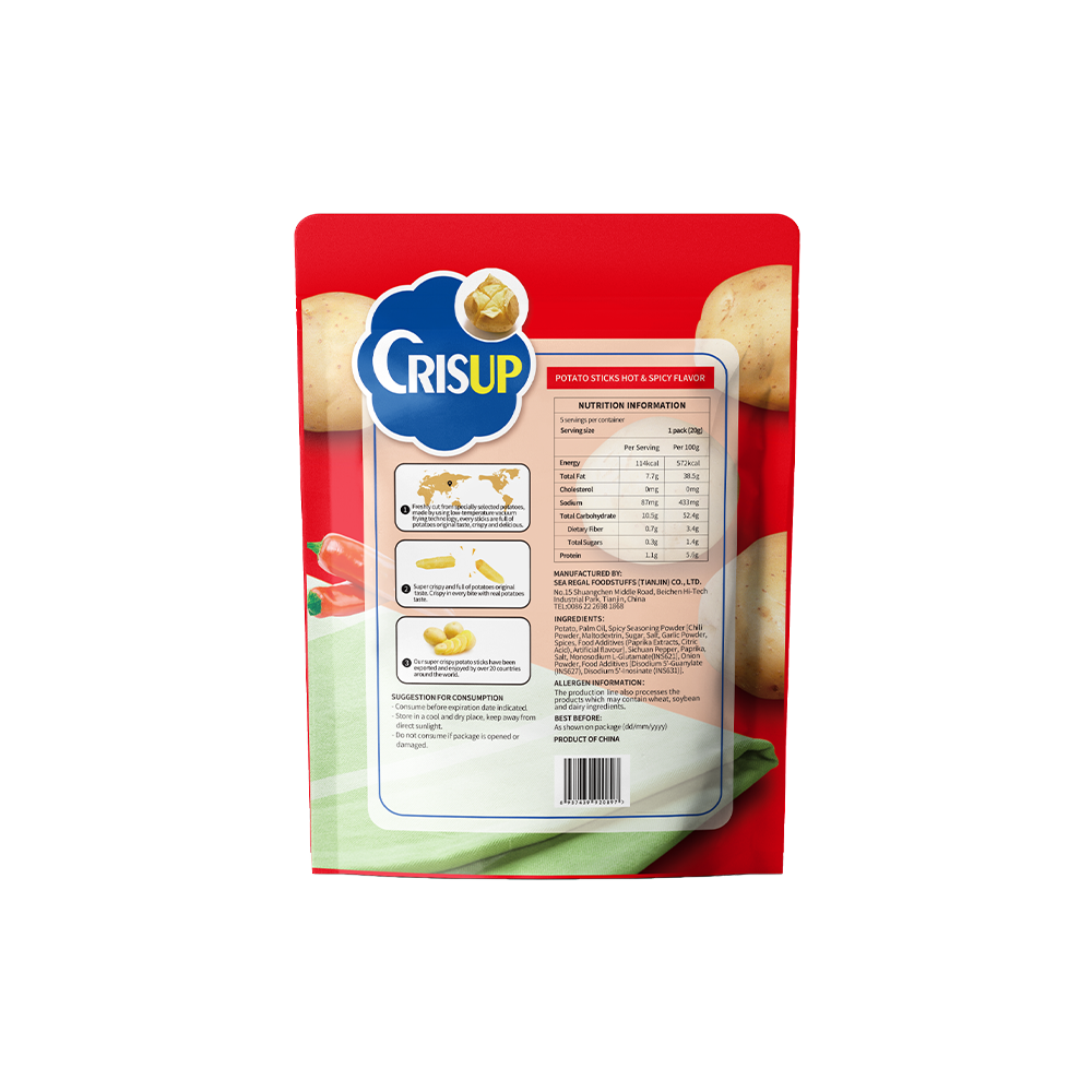 CrisUp Hot & Spicy Flavored Potato Sticks