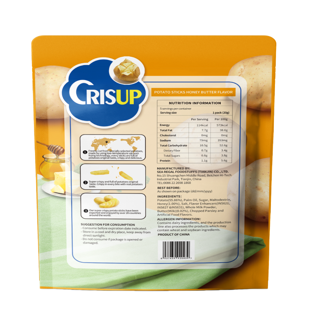 CrisUp Honey & Butter Flavored Potato Sticks