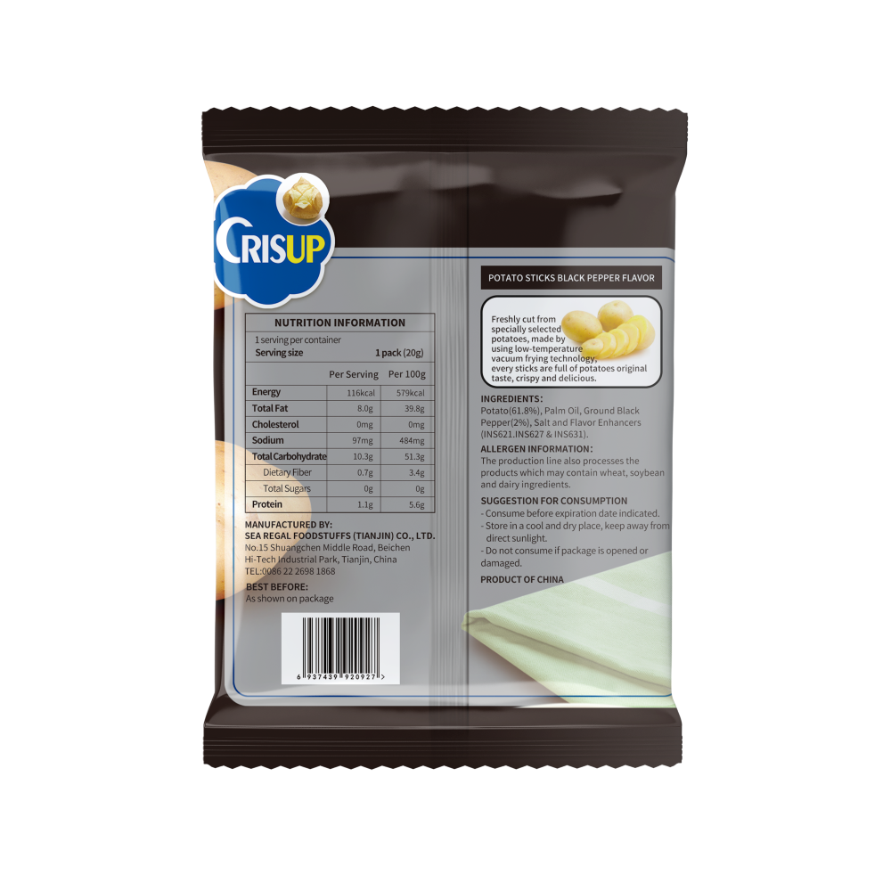CrisUp Black Pepper Flavored Potato Sticks