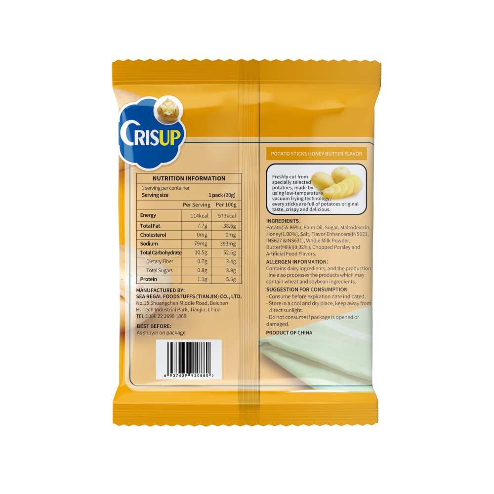 CrisUp Honey & Butter Flavored Potato Sticks