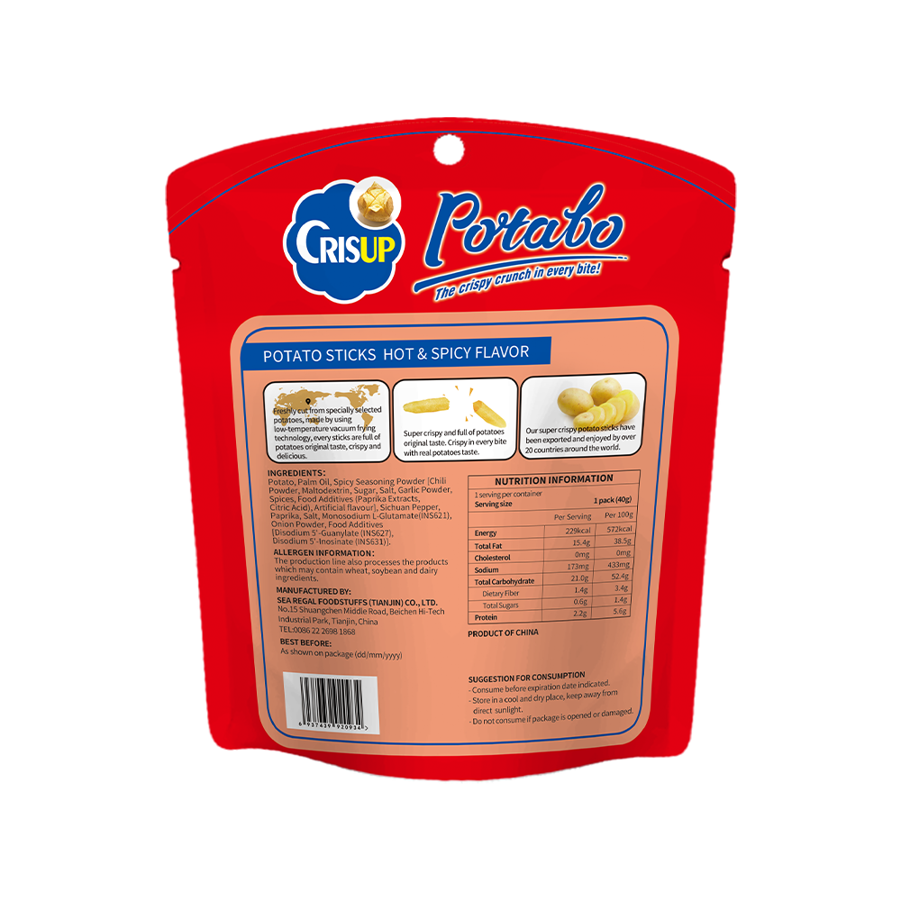 CrisUp Hot & Spicy Flavored Potato Sticks