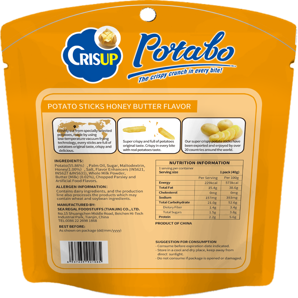 CrisUp Honey & Butter Flavored Potato Sticks