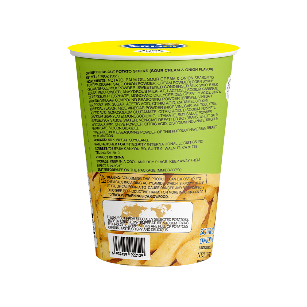 CrisUp Sour Cream & Onion Flavored Potato Sticks