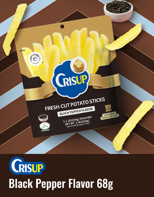 CrisUp Black Pepper Flavored Potato Sticks - 68g