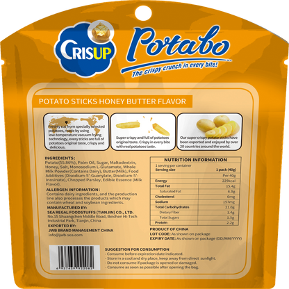CrisUp Honey & Butter Flavored Potato Sticks